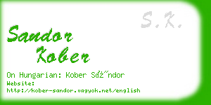 sandor kober business card